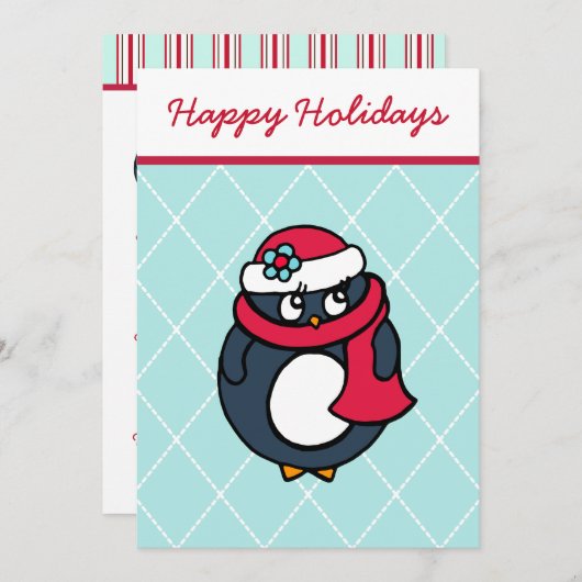 Pinguïn uitnodigingen (Voorkant / Achterkant)