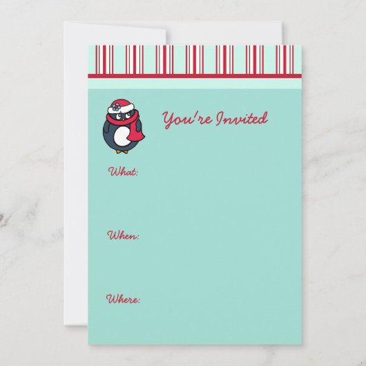 Pinguïn uitnodigingen (Achterkant)