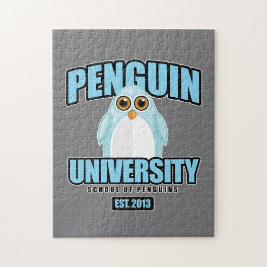 Pinguïn Universiteit - Blauw Legpuzzel (Verticaal)