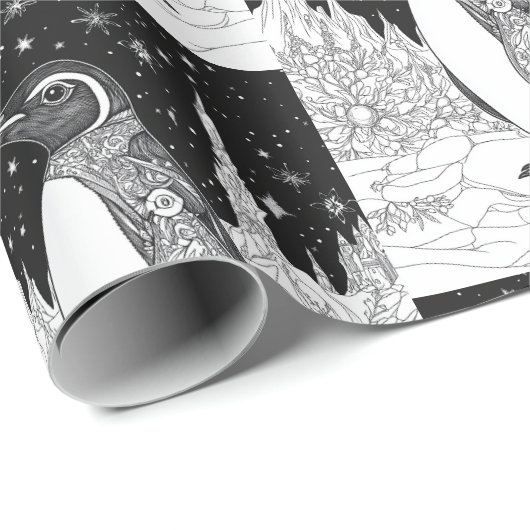 Pinguin unterm Sternenhimmel Cadeaupapier (Rol Hoek)