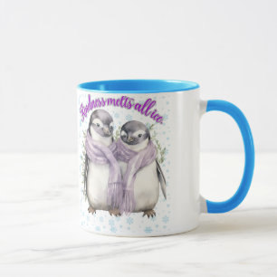 Pinguïn vader en zoon Mok "Vriendelijkheid + smelt