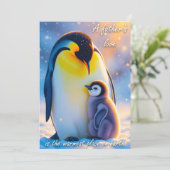 Pinguïn Vader met Kuiken Knuffel Kaart voor Vader (Staand voorkant)
