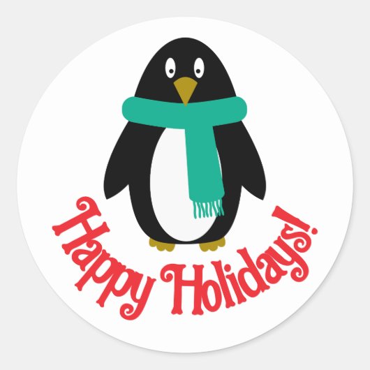 Pinguïn vakantie sticker (Voorkant)