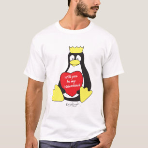 pinguïn valentijn t-shirt koning