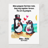 Pinguïn Valentijns  Briefkaart (Voorkant)