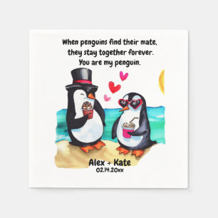 Pinguïn Valentijns Servet