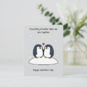 Pinguïn Valentijnskaart voor Hem Feestdagenkaart (Staand voorkant)