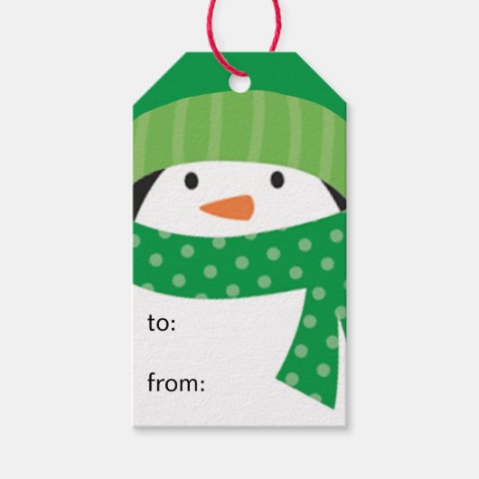 Pinguïn Van Naar Cadeaulabel (Voorkant)