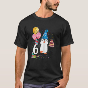 Pinguïn Verjaardag 6 Jaar Oud Pinguïn 6e Verjaarda T-shirt
