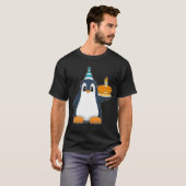 Pinguïn Verjaardag Kaars Taart T-shirt (Voorkant volledig)