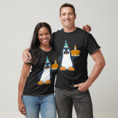 Pinguïn Verjaardag Kaars Taart T-shirt (Unisex)