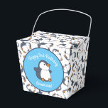 Pinguïn verjaardagsfeestje bedankdoosjes<br><div class="desc">Deze schattige kleurrijke pinguïn verjaardagsfeestdag zijn perfect voor een kind verjaardagsfeest! Pas de tekst aan om ze zelf te maken. De moderne kijk en het moderne gevoel is de perfecte manier om je kleine te vieren die van pinguïns en vogels houdt op hun verjaardag! Ideaal voor kleine jongens en meisjes!...</div>