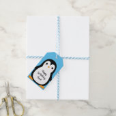 Pinguïn verjaardagsfeestje cadeaulabel (Met Touw)