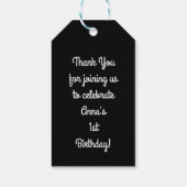 Pinguïn verjaardagsfeestje cadeaulabel (Achterkant)