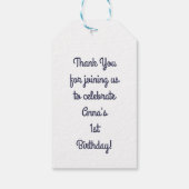 Pinguïn verjaardagsfeestje cadeaulabel (Achterkant)