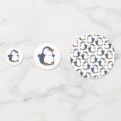 Pinguïn verjaardagsfeestje confetti (Achterkanten)
