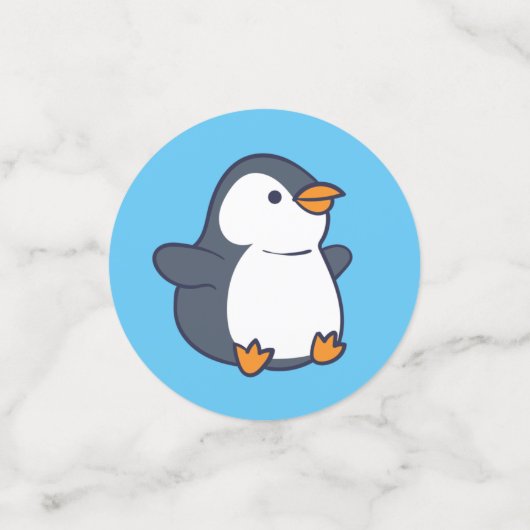 Pinguïn verjaardagsfeestje confetti (Kleine voorkant)