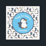 Pinguïn verjaardagsfeestje servet<br><div class="desc">Deze schattige kleurrijke pinguïn verjaardagsfeestdag zijn perfect voor een kind verjaardagsfeest! Pas de tekst aan om ze zelf te maken. De moderne kijk en het moderne gevoel is de perfecte manier om je kleine te vieren die van pinguïns en vogels houdt op hun verjaardag! Ideaal voor kleine jongens en meisjes!...</div>