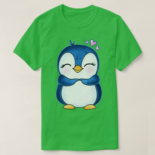 Pinguïn verlegen vingers t-shirt (Design voorkant)