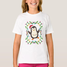 Pinguïn verlicht het Feestdagen kerst T-shirt