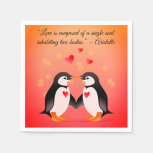 Pinguïn Verliefd Papieren Feestservetten Servet