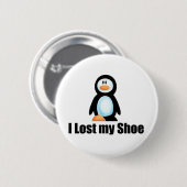 Pinguïn verloren schoenkopie ronde button 5,7 cm (Voorkant /achterkant)