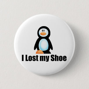 Pinguïn verloren schoenkopie ronde button 5,7 cm