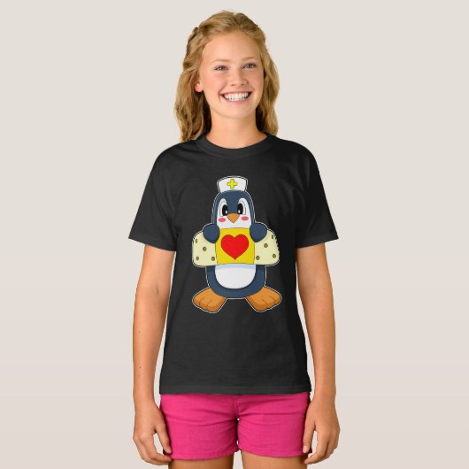 Pinguïn Verpleegster T-shirt (Voorkant volledig)