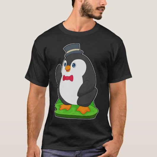 Pinguïn Verzorgde Das Bruiloft T-shirt (Voorkant)