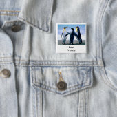 pinguïn vierkante button 5,1 cm (In situ)