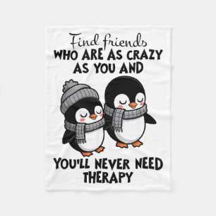 Pinguïn vindt vrienden die even gek zijn als jij & fleece deken