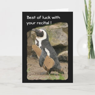 Pinguïn Viool Overweging, veel succes Kaart