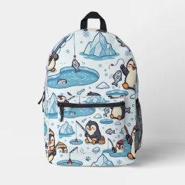 Pinguïn Visrugzak – Cute Arctisch Patroon Bedrukte Rugzak