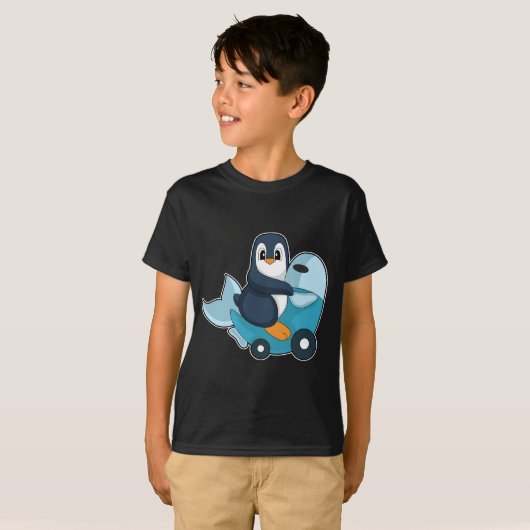 Pinguïn Visscooter T-shirt (Voorkant volledig)