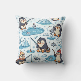 Pinguïn Vissen Worp Kussen – Arctisch Cute Patroon