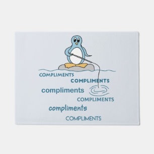 Pinguïn Vist voor Complimenten Metaphor Deurmat