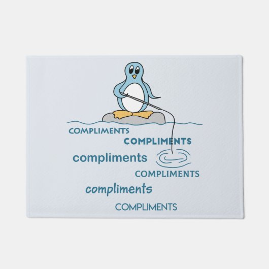 Pinguïn Vist voor Complimenten Metaphor Deurmat (Voorkant)