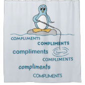 Pinguïn Vist voor Complimenten Metaphor Douchegordijn (Voorkant)