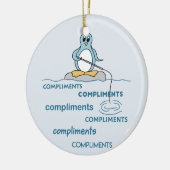 Pinguïn Vist voor Complimenten Metaphor Keramisch Ornament (Links)