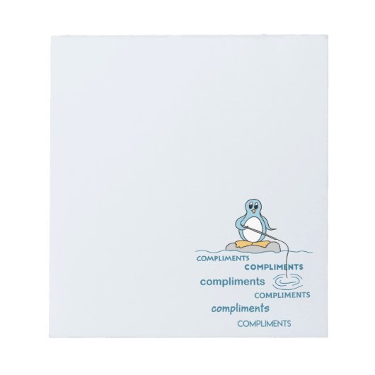 Pinguïn Vist voor Complimenten Metaphor Notitieblok (Voorkant)