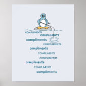 Pinguïn Vist voor Complimenten Metaphor Poster (Voorkant)