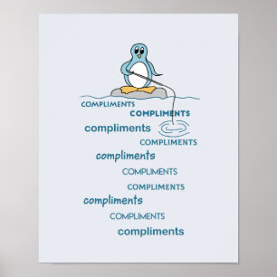 Pinguïn Vist voor Complimenten Metaphor Poster