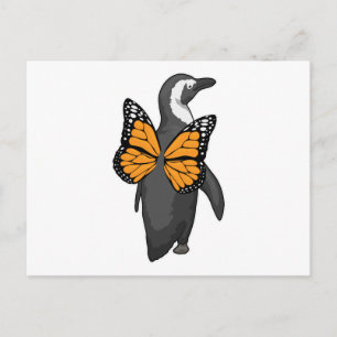 Pinguïn Vlinder vleugels Briefkaart