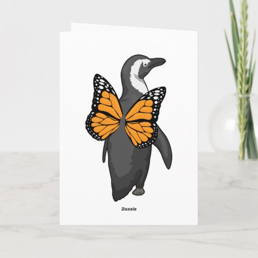 Pinguïn Vlindervleugels Kaart (Achterkant)