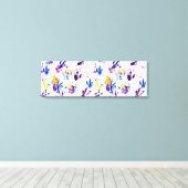 pinguïn voetafdrukken canvas afdruk (Insitu (Houten vloer))