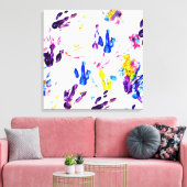 pinguïn voetafdrukken canvas afdruk (Insitu (Woonkamer))