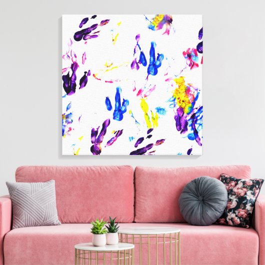 pinguïn voetafdrukken canvas afdruk (Insitu (Woonkamer))