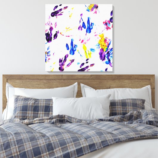 pinguïn voetafdrukken canvas afdruk (Insitu (Slaapkamer))