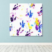 pinguïn voetafdrukken canvas afdruk (Insitu (Houten vloer))