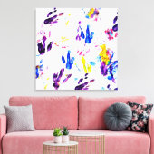 pinguïn voetafdrukken canvas afdruk (Insitu (Woonkamer))